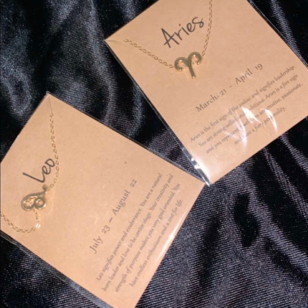 Leo & Aries Zodiac Sign Necklaces